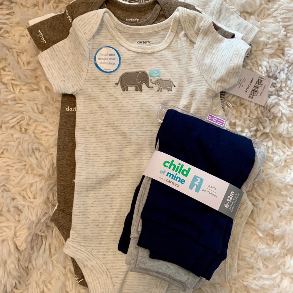 NWT Carters onesies and pants